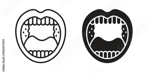 Tonsillitis icon Black and White Vector Graphic
