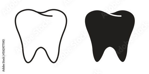 Tooth icon Black and White Vector Graphic