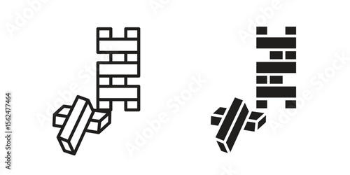 Wooden block icon Black and White Vector Graphic