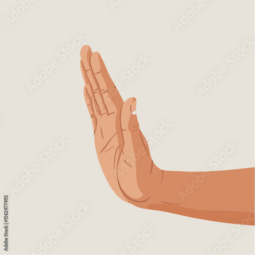 Hand Gesturing Stop: Vector Illustration