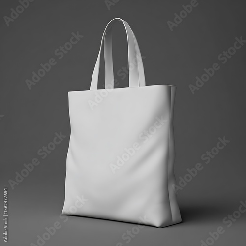Blank tote bag on gray background