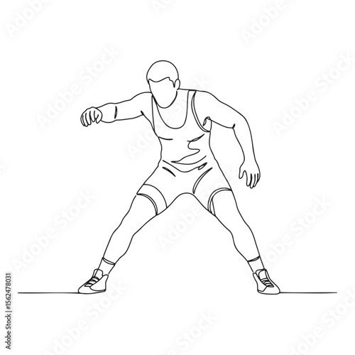 Outline of a wrestler preparing for Greco-Roman wrestling