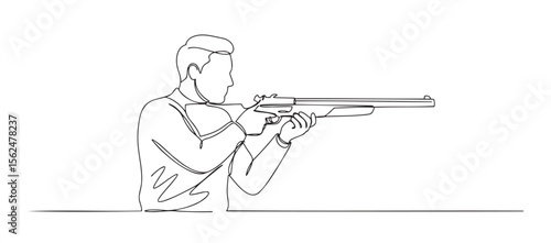 Outline of a shooter aiming with a rifle, representing shooting sport