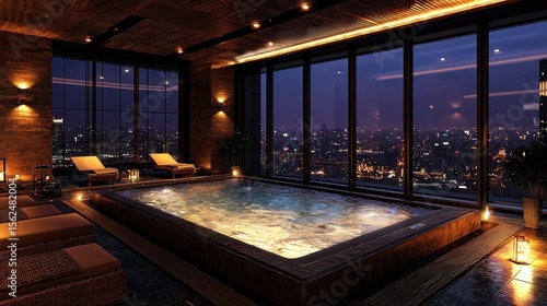 Rooftop spa with city views
