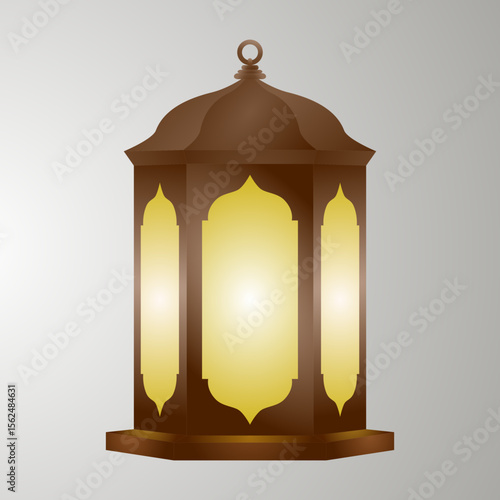 realistic ramadan lantern design, arabic ancient lamp.