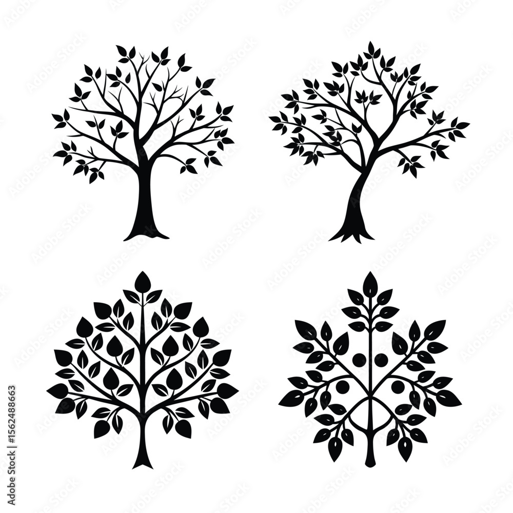 Obraz premium Palash flower branch and tree bundle