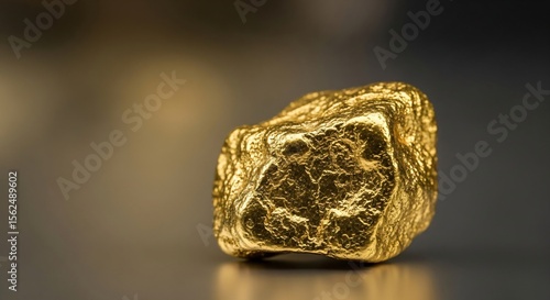 Wallpaper Mural Single pure gold nugget on a reflective surface. Investment in precious metal and valuable asset concept for finance industry. Torontodigital.ca