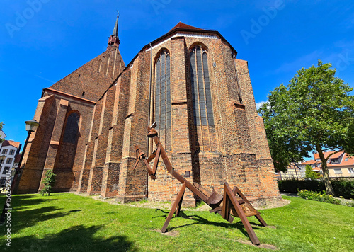 wonderful shot of an old brick church in Mecklenburg with great weather