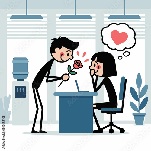 a man and an woman sitting table and chai on office time like romantic 