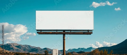 simple blank billboard on a metal frame above a rural gas station, overcast skies, moody tone, deserted surroundings, cinematic roadside atmosphere