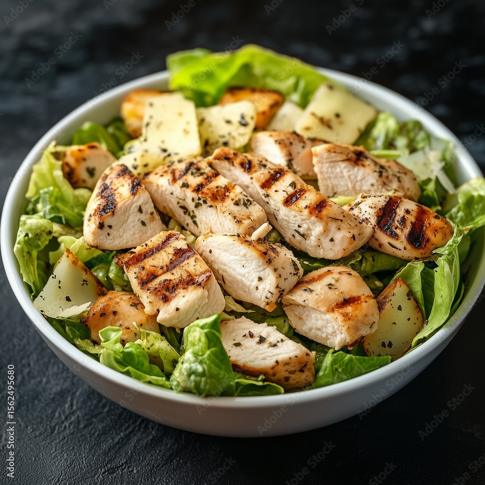 Caesar salad with grilled chicken. Caesar salad with grilled chicken.