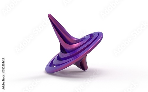 3d illustration of spinning top isolated