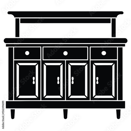 Elegant Wooden Sideboard Classic Furniture Design with Storage