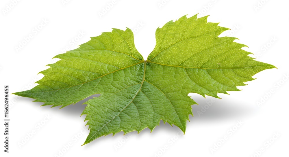 Fototapeta premium Green Grape Leaf with Shadow