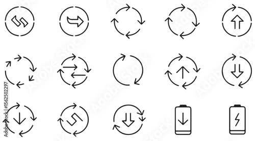 Arrows Collection: A meticulously curated set of sleek, minimalist arrow icons. Each design whispers of direction, flow, and the seamless ebb and flow of movement.