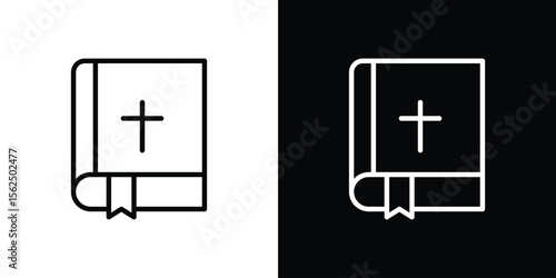 Bible icon Black and White Vector Graphic