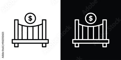 Bridging loan icon Black and White Vector Graphic