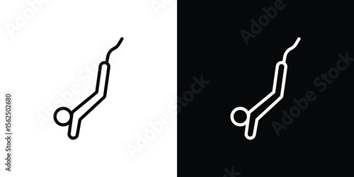 Bungee jumping icon Black and White Vector Graphic