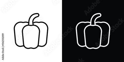Capsicum icon Black and White Vector Graphic