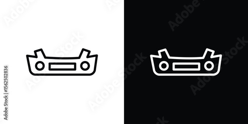 Car bumper icon Black and White Vector Graphic