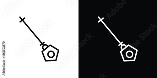 Car dipstick icon Black and White Vector Graphic