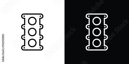 Car gasket icon Black and White Vector Graphic
