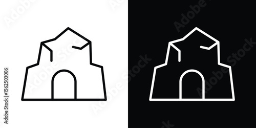 cave icon Black and White Vector Graphic