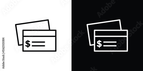 Cheque icon Black and White Vector Graphic