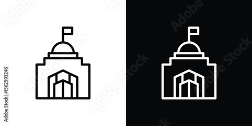 City hall icon Black and White Vector Graphic