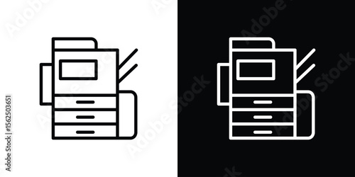 Copier icon Black and White Vector Graphic