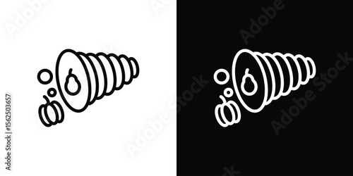 Cornucopia icon Black and White Vector Graphic
