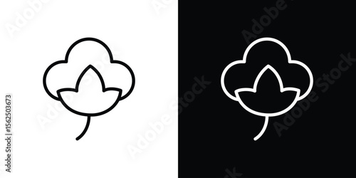 Cotton icon Black and White Vector Graphic
