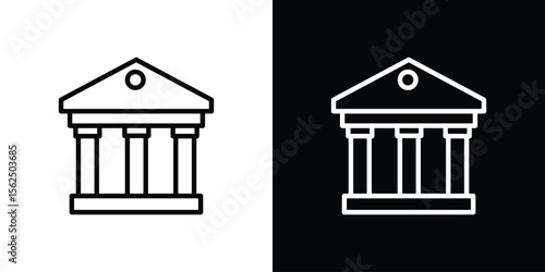 Courthouse icon Black and White Vector Graphic