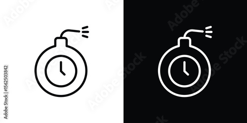Deadline icon Black and White Vector Graphic