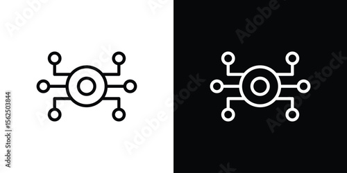 Decentralized icon Black and White Vector Graphic