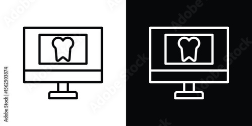 Dental X ray icon Black and White Vector Graphic