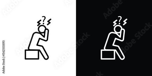 Depression icon Black and White Vector Graphic