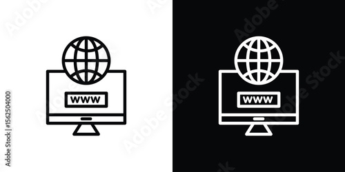 Domain icon Black and White Vector Graphic