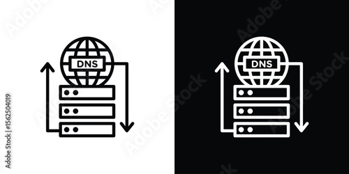 DNS icon Black and White Vector Graphic