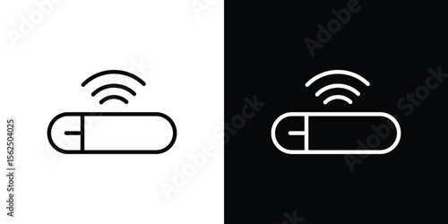 Dog microchip icon Black and White Vector Graphic