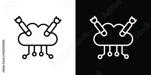 DOS icon Black and White Vector Graphic