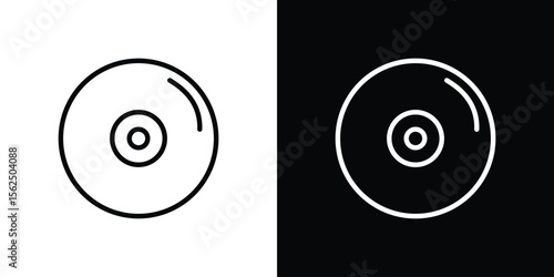 DVD icon Black and White Vector Graphic