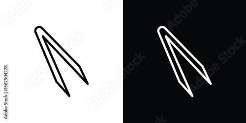 Eyebrow tweezers icon Black and White Vector Graphic