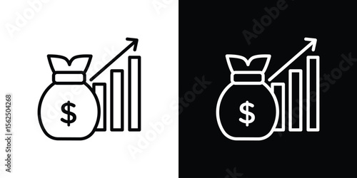 Fiscal policy icon Black and White Vector Graphic