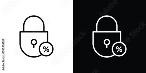 Fixed rate mortgage icon Black and White Vector Graphic