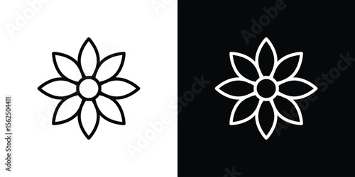 Gerbera icon Black and White Vector Graphic
