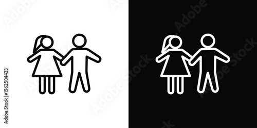 Girlfriend icon Black and White Vector Graphic