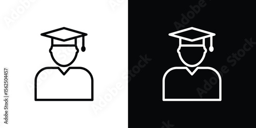 Graduated icon Black and White Vector Graphic