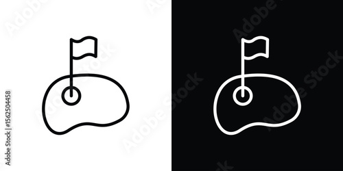 Golf yard icon Black and White Vector Graphic