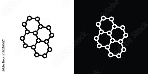 Graphene icon Black and White Vector Graphic